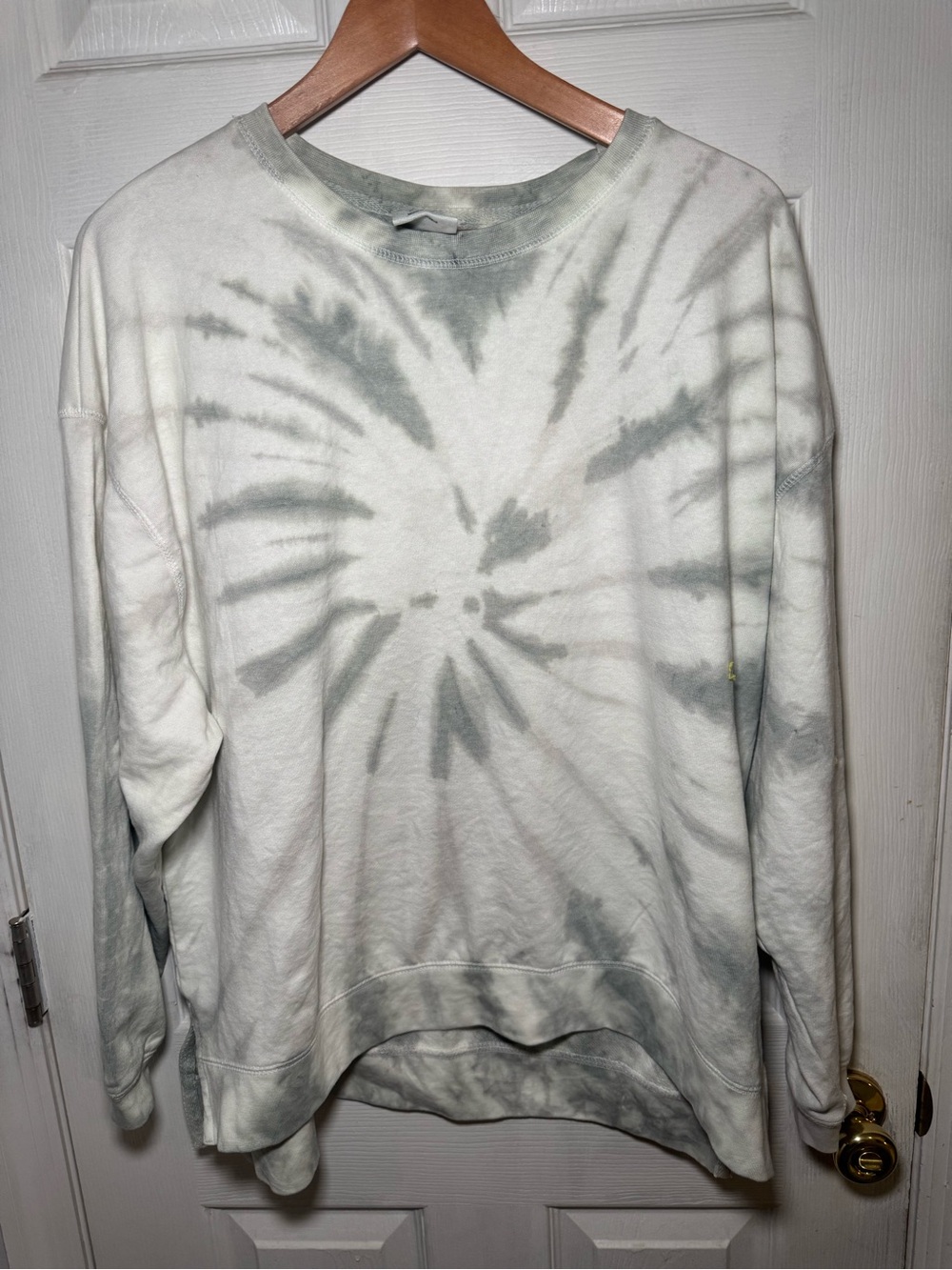 Women's Tie-Dye Crewneck Sweatshirt - Light Gray/White